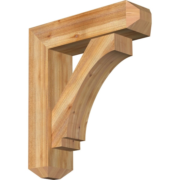 Ekena Millwork Imperial Craftsman Rough Sawn Bracket w/ Offset Brace, Western Red Cedar, 8"W x 30"D x 34"H BKT0806X30X34IMP04RWR - main